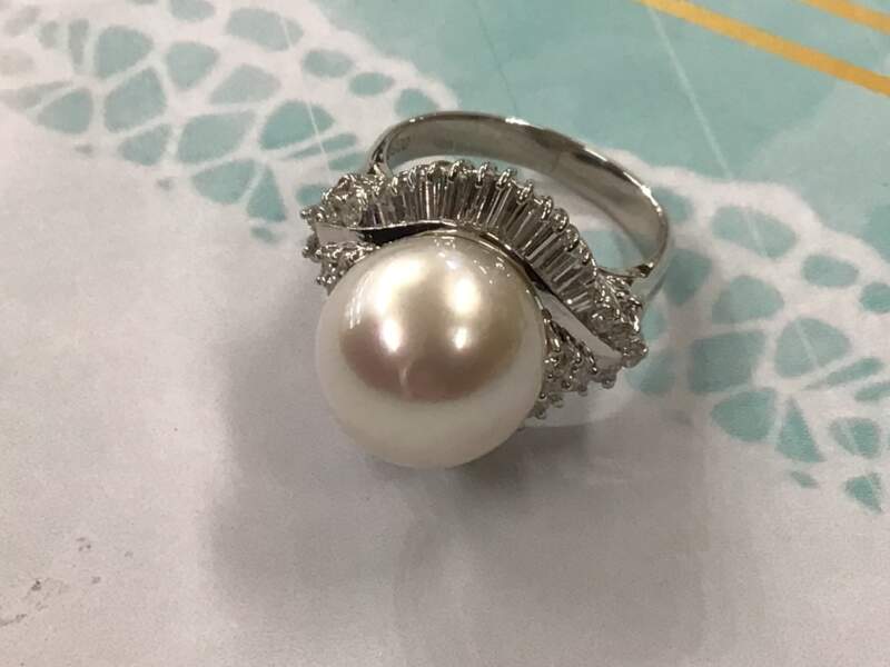 真珠　ダイヤモンド　プラチナ900 リング　をお買取りしました。