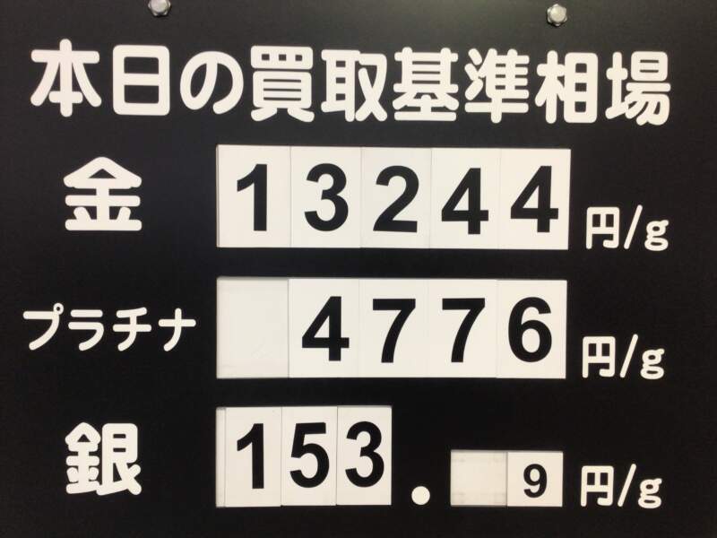 本日の金相場💹